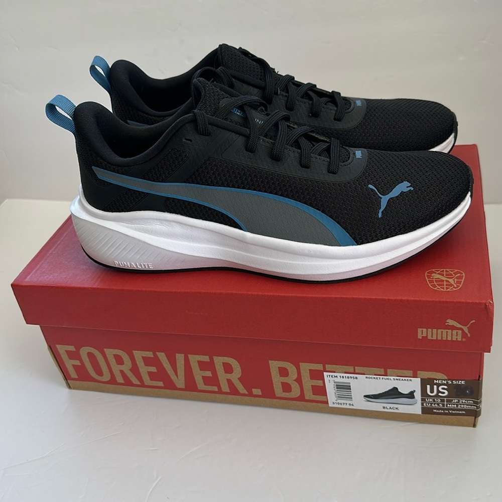PUMA Men’s Running Sneakers Black and Blue - Picture 5 of 16
